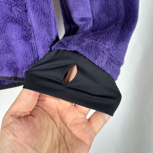 Merrell Purple Fuzzy Plush Full Zip Jacket Hooded Thumb Holes Outdoor Hiking M - Picture 6 of 12